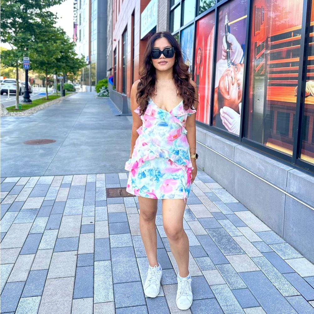 Zara  ruffled midi dress